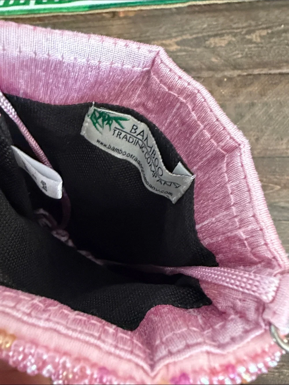 Bamboo Trading Co. Beaded Flamingo Crossbody Club Bag - Pink Clean Interior EUC